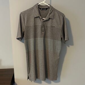 Travis Mathew Charcoal and Light Gray Polo Shirt Small